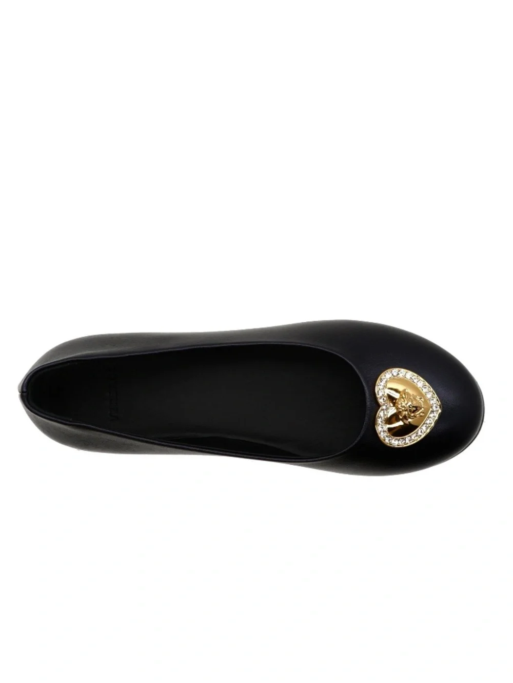 Versace Kids Medusa Girl Flat Ballerina Shoes Black Leather Size 31 / 13 US New